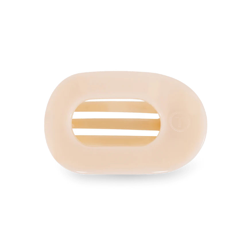 Teleties Flat Round Small Hair Clip - Almond Beige