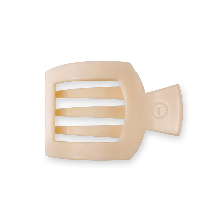 Teleties Small Flat Square Clip - Almond Beige