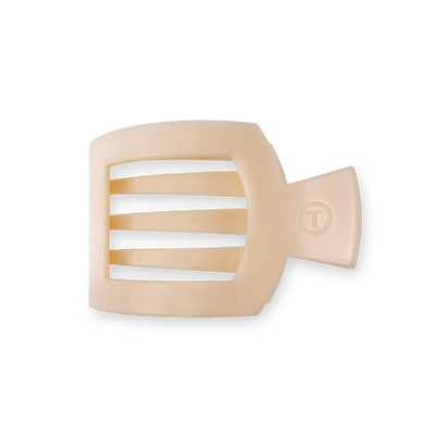 Teleties Small Flat Square Clip - Almond Beige