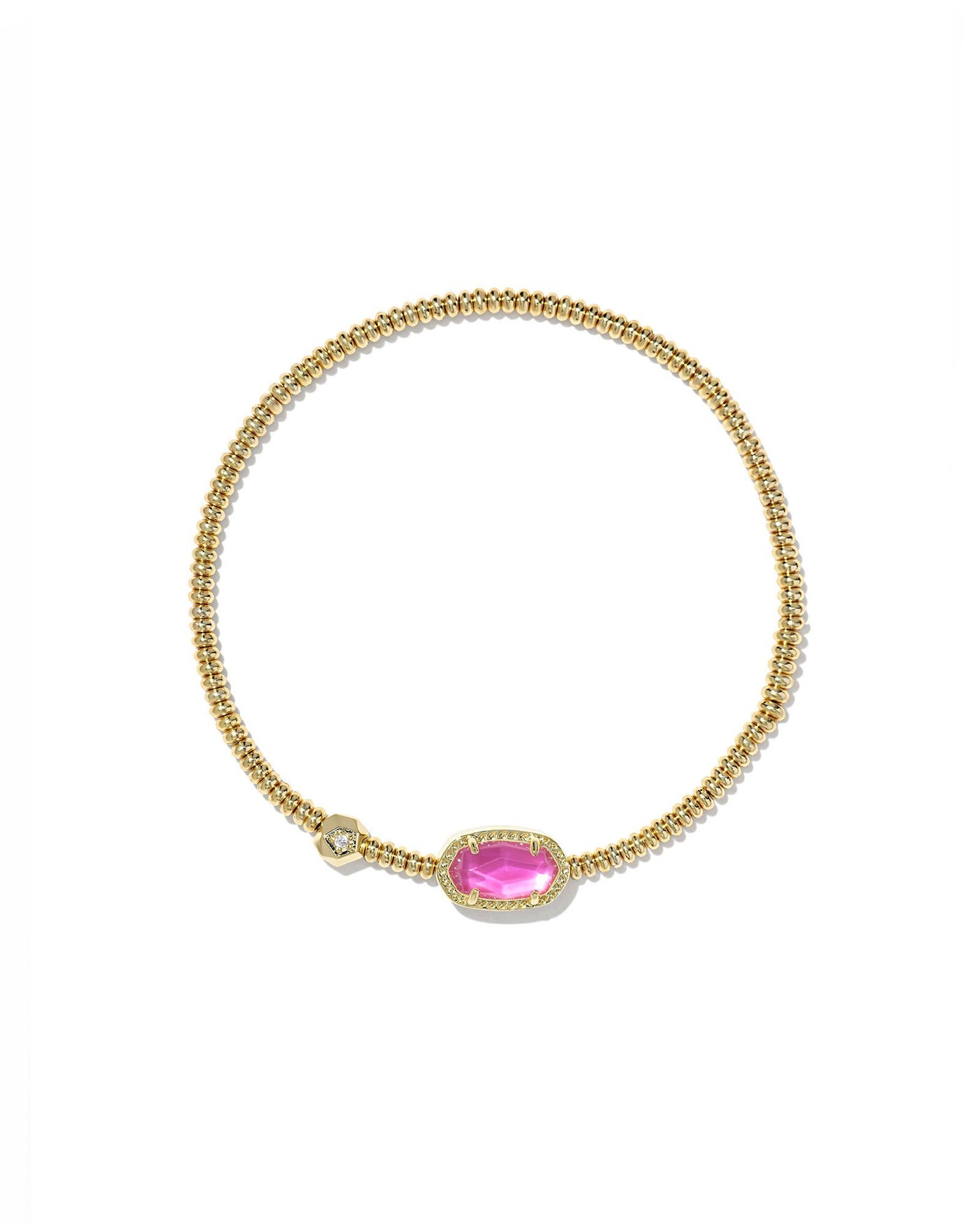 Kendra Scott Grayson Stretch Bracelet in Gold Azalea Illusion in white background, front view.