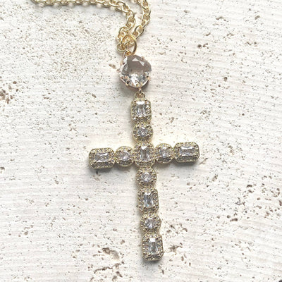 VB&CO Designs Handmade Jewelry Crystal Cross - Gold