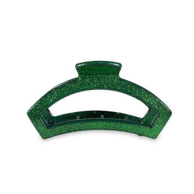 Open Green Glitter Medium Hair Clip