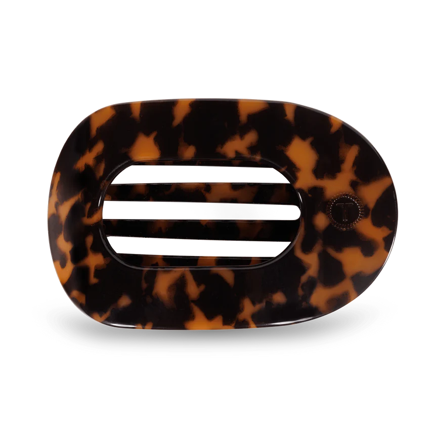 Teleties Flat Round Large Hair Clip - Tortoise