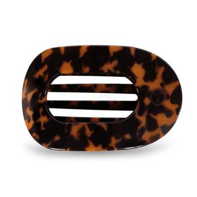 Teleties Flat Round Large Hair Clip - Tortoise