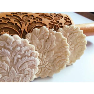 Damask Wooden Embossing Rolling Pin - Fruit of the Vine