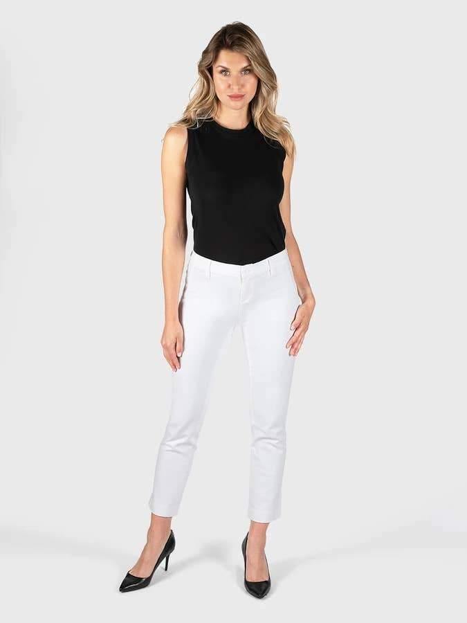 White Erica Slim Chino | Fruit of the Vine Boutique 