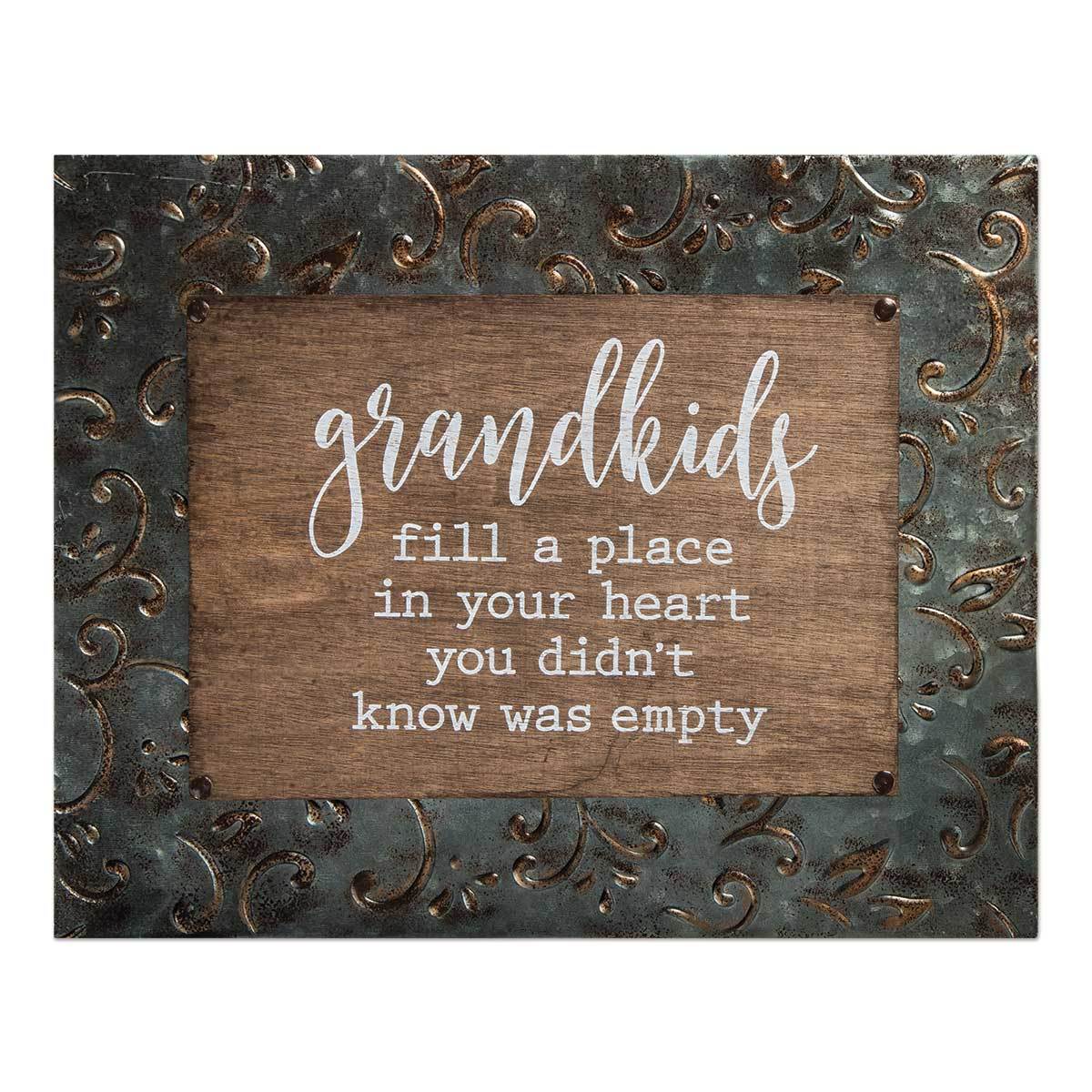 Wood & Metal Embossed Grandparents Sign - Fruit of the Vine