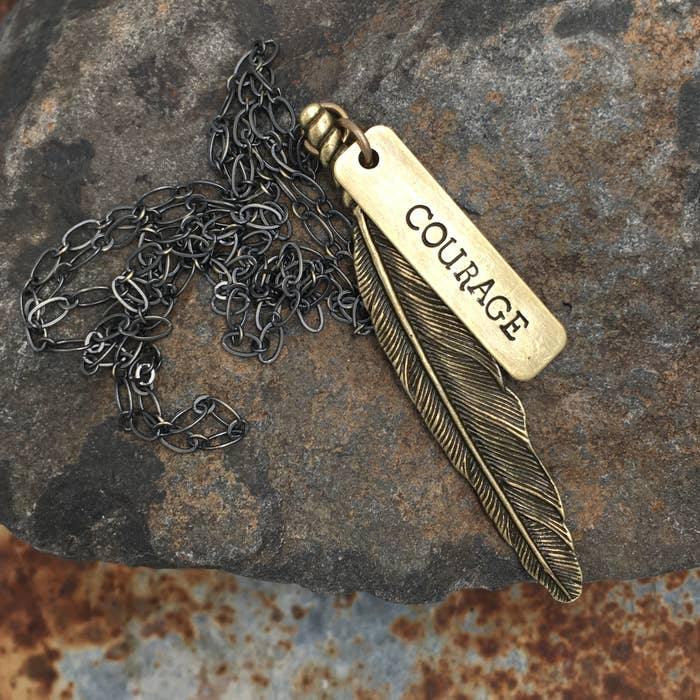 Bronze Wandering Feather Necklace | Fruit of the Vine Boutique 