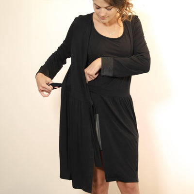 Faceplant Dreams® Wrap Robe in Black | Fruit of the Vine Boutique 