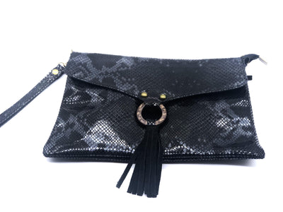 German Fuentes Snakeskin Envelope Tassel Handbags | Fruit of the Vine Boutique 