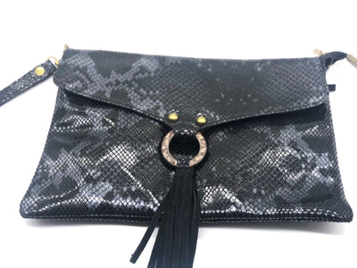 German Fuentes Snakeskin Envelope Tassel Handbags | Fruit of the Vine Boutique 