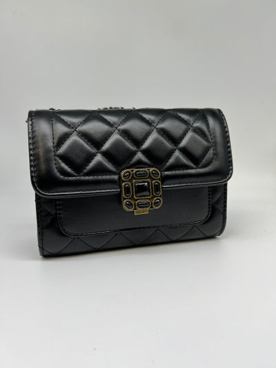 Black Crossbody Clutch front view.