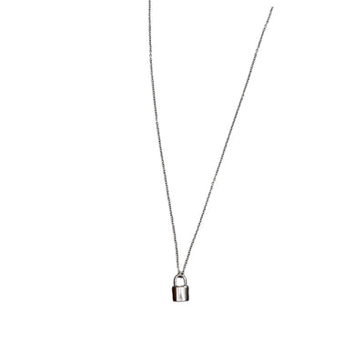 Silver  padlock charm necklace