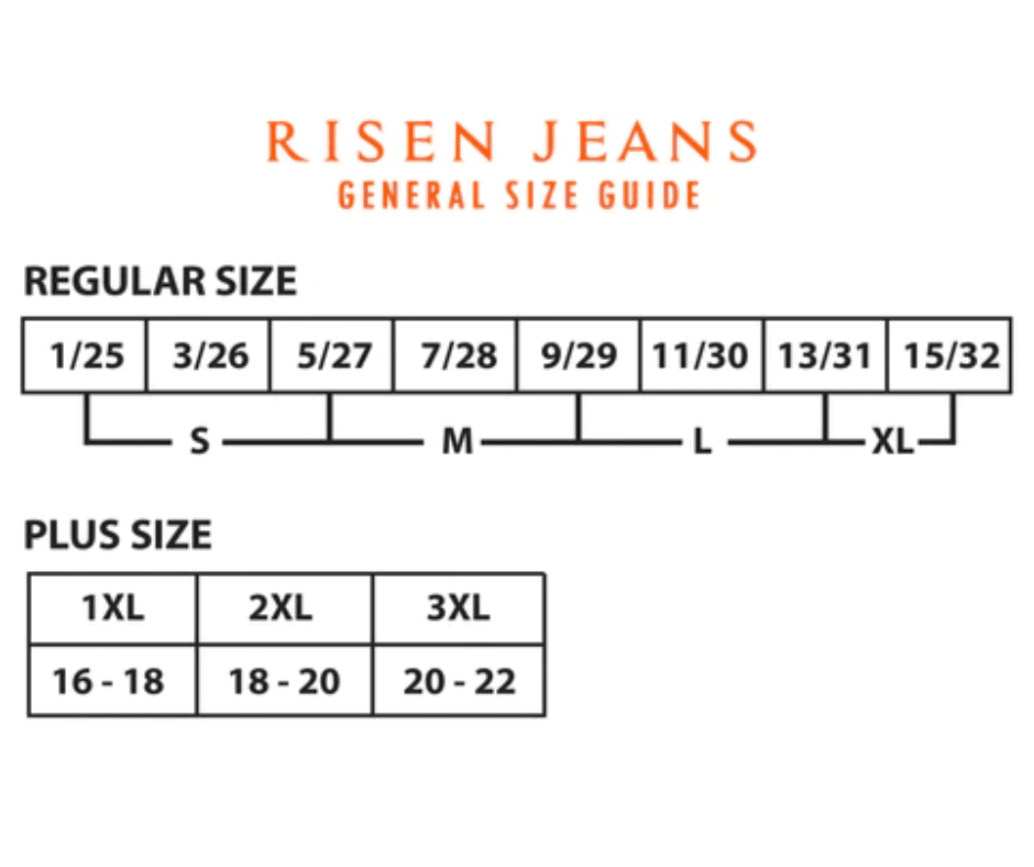 Risen size chart