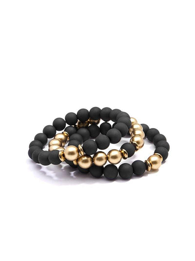 Matte and Metallic Bead Stretch Bracelet Sets | Fruit of the Vine Boutique 