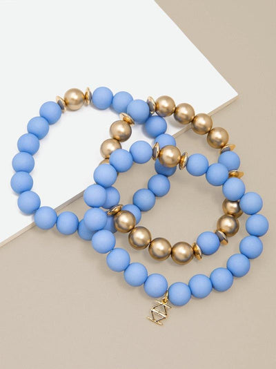 Matte and Metallic Bead Stretch Bracelet Sets | Fruit of the Vine Boutique 