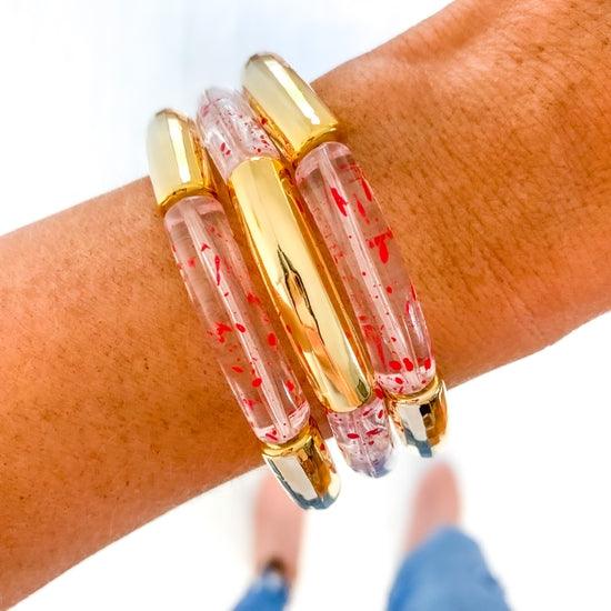 Acrylic Tube Bamboo & Heishi Shell Bracelets | Fruit of the Vine Boutique 