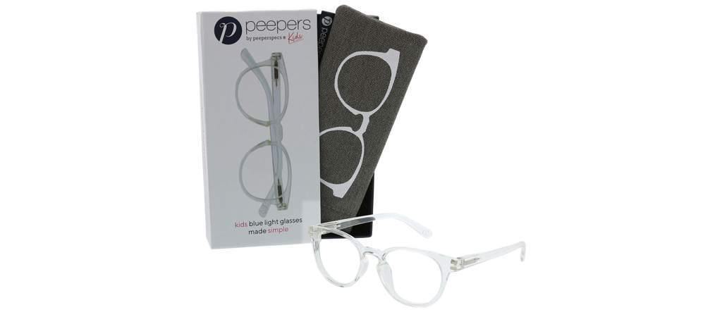 Clear frame blue light peepers with case