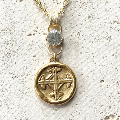 VB&CO Designs Handmade Jewelry Serenity Cross - Gold