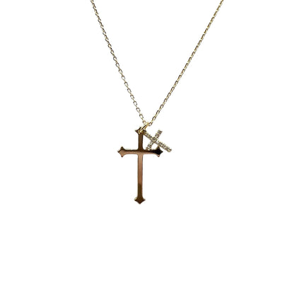 Double Cross Charm Necklace | Fruit of the Vine Boutique 