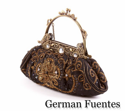 German Fuentes Black Evening Bag | Fruit of the Vine Boutique 