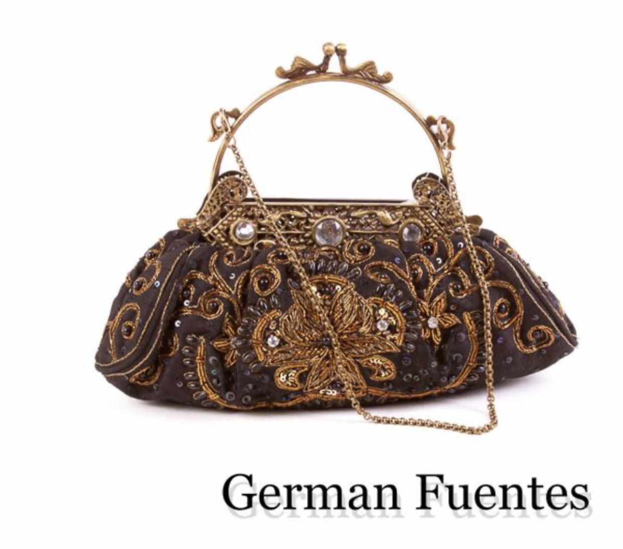 German Fuentes Black Evening Bag | Fruit of the Vine Boutique 