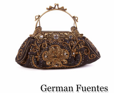 German Fuentes Black Evening Bag | Fruit of the Vine Boutique 