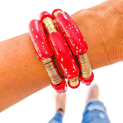 Acrylic Tube Bamboo & Heishi Shell Bracelets | Fruit of the Vine Boutique 