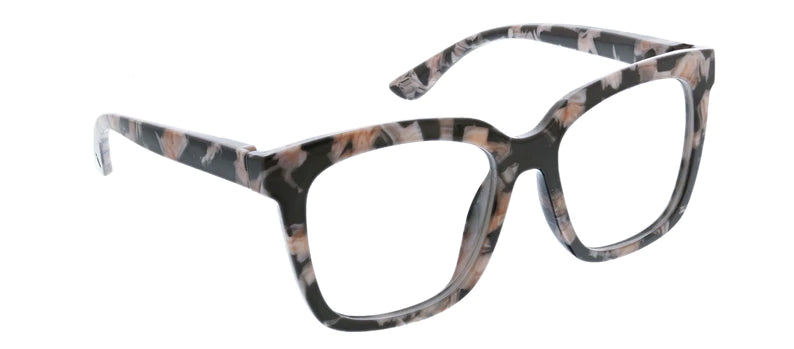 Black, tan and cream tortoise square frames