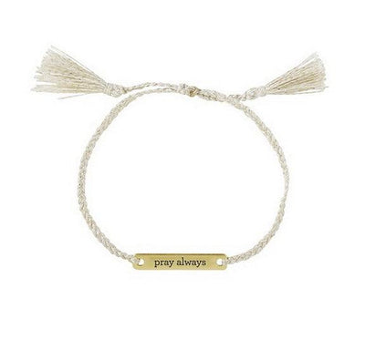 Pray always braided thread bracelet