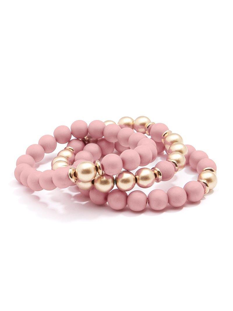 Matte and Metallic Bead Stretch Bracelet Sets | Fruit of the Vine Boutique 