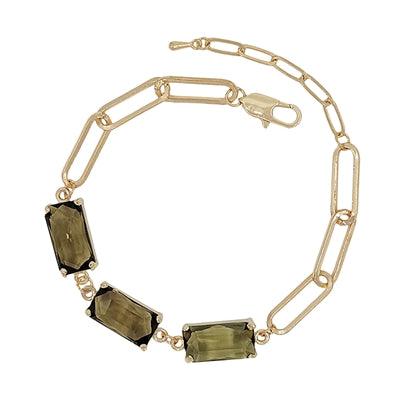 Smoky Topaz Crystal Paper Clip Bracelet | Fruit of the Vine Boutique 